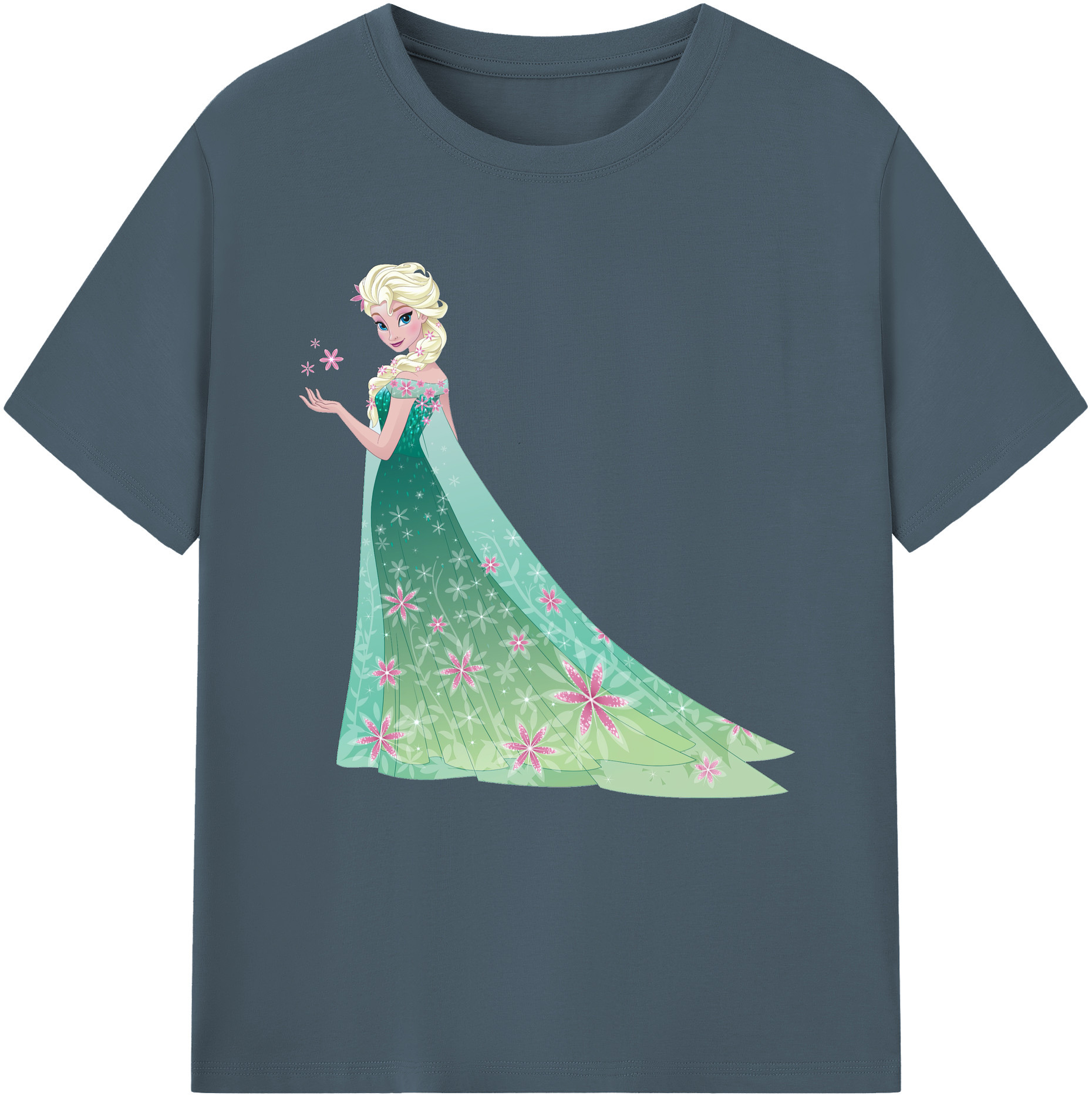 （画像用） アナと雪の女王 アンナ エルサ Frozen Anna Elsa 綿100％半袖Tシャツ（フロントプリント）